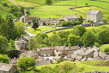 Langthwaite village rooftops, Arkengarthdale, near Reeth, The Yorkshire Dales National Park, Yorkshire, England, United Kingdom, Europe