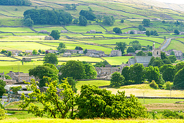 Hawes market town in upper Wensleydale in mid-summer, The Yorkshire Dales, Yorkshire, England, United Kingdom, Europe