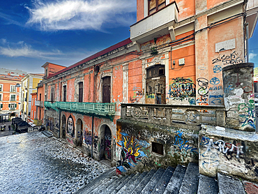 Buildings in the city of Salerno. Italy. Europe.