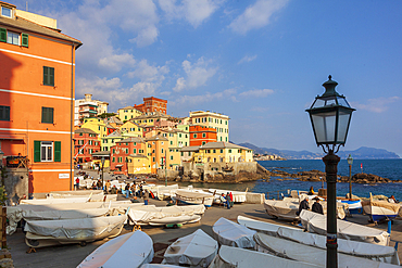 Boccadasse, a fishing village on the outskirts of the city of Genoa, Liguria, Italy, Europe