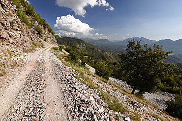 A path through the mountains in National Park Prokletije, Albania, Europe