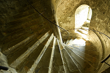 Dover Castle Great Tower Descending staircase, Dover, Kent, England, United Kingdom, Europe