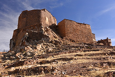 Agadir Tasguent, fortified collective granary located above the Moroccan village of Amzrou, Anti-Atlas, Morocco, North Africa, Africa