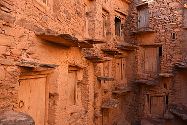 Agadir Tasguent, fortified collective granary located above the Moroccan village of Amzrou, Anti-Atlas, Morocco, North Africa, Africa