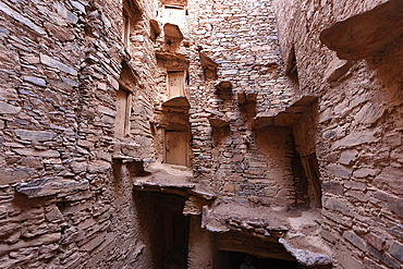 Agadir Tasguent, fortified collective granary located above the Moroccan village of Amzrou, Anti-Atlas, Morocco, North Africa, Africa