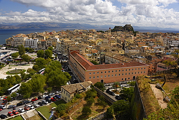 The ancient city of Corfu (Korkyra), with Villa Olivia, Corfu, Greek Islands, Greece, Europe