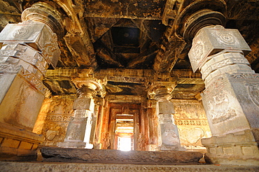 Inside Virupaksha Temple, Hampi, UNESCO World Heritage Site, Karnataka, India, Asia