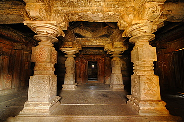 Inside Virupaksha Temple, Hampi, UNESCO World Heritage Site, Karnataka, India, Asia