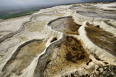 Travertine pools and terraces of The Cotton Castle of Pamukkale, UNESCO World Heritage Site, Anatolia, Turkey, Asia Minor, Asia