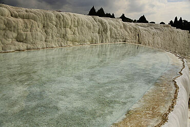 Travertine pools and terraces of The Cotton Castle of Pamukkale, UNESCO World Heritage Site, Anatolia, Turkey, Asia Minor, Asia