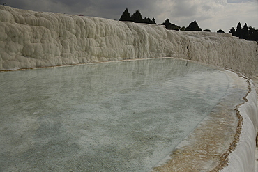 Travertine pools and terraces of The Cotton Castle of Pamukkale, UNESCO World Heritage Site, Anatolia, Turkey, Asia Minor, Asia