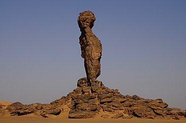 Finger of Allah rock formation in Akakus Mountains, Libya, North Africa, Africa