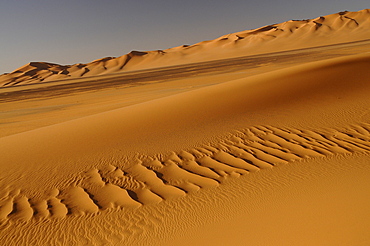 Picturesque orange Dunes of Ubari, Sahara Desert, Libya, North Africa, Africa