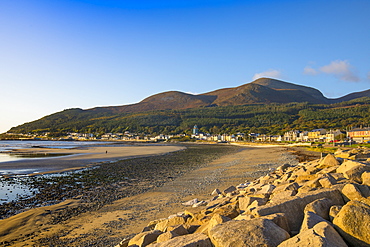 Sea defences, Newcastle Beach, Mourne Mountains, County Down Coast, Ulster, Northern Ireland, United Kingdom, Europe