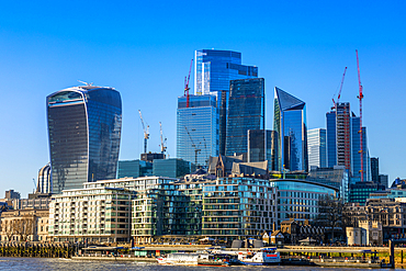 City of London skyline, River Thames, London, England, United Kingdom, Europe