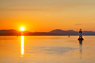 Sunset at Port Glasgow, Firth of Clyde, Inverclyde, Scotland, United Kingdom, Europe