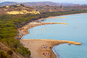 Spiaggia di Eraclea Minoa, high angle view of beach, Sicily, Italy, Mediterranean, Europe