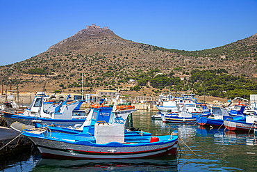 Fishing boats, Favignana, Aegadian Islands, province of Trapani, Sicily, Italy, Mediterranean, Europe