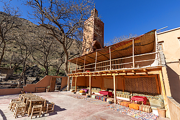 Outdoor balcony, Imlil, Al Haouz Province, Marrakesh-Safi, Atlas Mountains, Morocco, North Africa, Africa