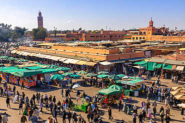 Jemaa el-Fnaa (Djemaa el-Fnaa), square and market place, medina quarter, UNESCO World Heritage site, Marrakesh, (Marrakech), Morocco, North Africa, Africa