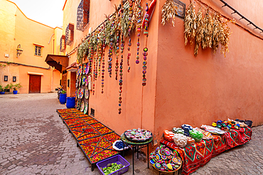 Corner store selling gifts, Marrakesh, (Marrakech), Morocco, North Africa, Africa