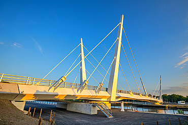 Renfrew Bridge, twin-swing, cable-stayed bridge, Glasgow, Scotland, United Kingdom, Europe