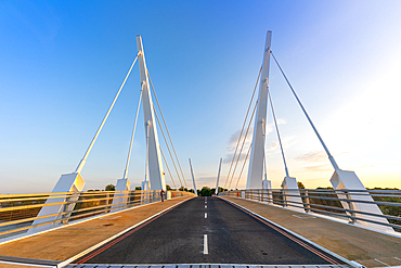 Renfrew Bridge, twin-swing, cable-stayed bridge, Glasgow, Scotland, United Kingdom, Europe