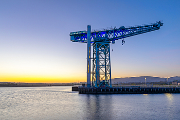 Clydebank Titan, cantilever crane, River Clyde, Clydebank, Scotland, United Kingdom, Europe
