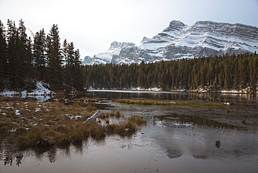 Johnson Lake and Mount Rundle, Banff National Park, UNESCO World Heritage Site, Alberta, Canadian Rockies, Canada, North America