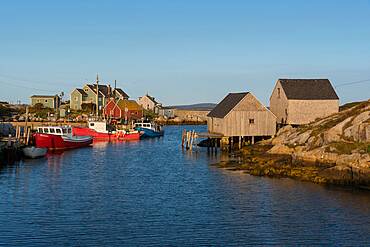 Fishing Sheds in the village of Peggy's Cove, Nova Scotia, Canada, North America