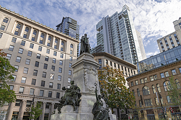 Edward VII Monument in Phillips Square Park, Montreal, Quebec, Canada, North America