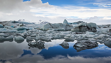 Icebergs in Jokulsarlon Glacier Lagoon, Iceland, Polar Regions