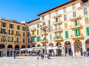 A city plaza, Palma, Mallorca, Balearic Islands, Spain, Mediterranean, Europe