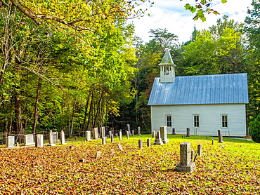 Old church, Cades Cove, Great Smoky Mountains National Park, Tennessee, United States of America, North America