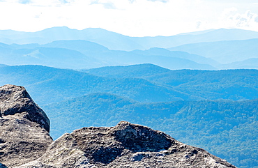 View from the peak of Grandfather Mountain, Blue Ridge Mountains, Appalachia, North Carolina, United States of America, North America