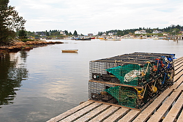 Lobster traps, Maine, New England, United States of America, North America