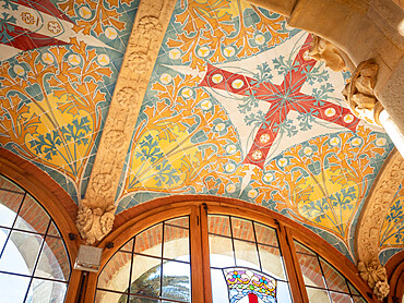 Interior, Hospital de la Santa Creu i de Sant Pau, the art nouveau former hospital of Barcelona, Barcelona, Catalonia, Spain, Europe