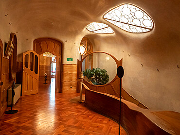 Interior of Casa Battlo, designed by Antoni Gaudi, UNESCO World Heritage Site, Barcelona, Catalonia, Spain, Europe