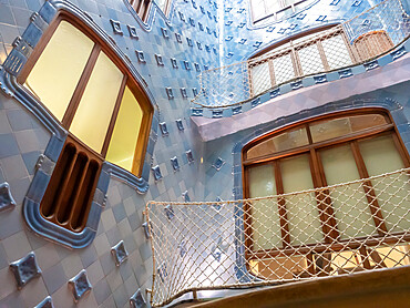 Interior of Casa Battlo, designed by Antoni Gaudi, UNESCO World Heritage Site, Barcelona, Catalonia, Spain, Europe