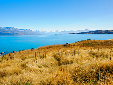 Lake Pukaki with Aoraki (Mount Cook) in the distance, South Island, New Zealand, Pacific