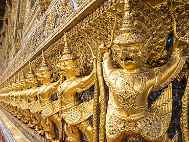 Garudas, Wat Phra Kaew (Temple of the Emerald Buddha), Grand Palace, Bangkok, Thailand, Southeast Asia, Asia