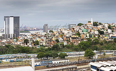 Morro da Providencia favela overlooking Guanabara Bay in Rio de Janeiro, Brazil, South America