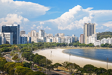 Aerial view of Botafogo Beach, Rio de Janeiro, Brazil, South America