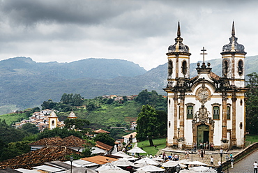 Church of Saint Francis of Assisi built by Aleijadinho in 1766 a Rococo Catholic church in Ouro Preto, UNESCO World Heritage Site, Minas Gerais, Brazil, South America