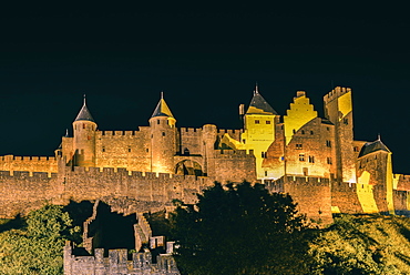 Medieval citadel, Carcassonne, a hilltop town in southern France, UNESCO World Heritage Site, Carcassonne, Languedoc, France, Europe