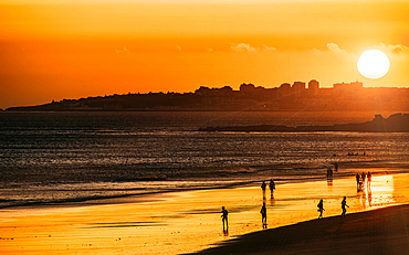 Carcavelos beach at sunset, Lisbon, Portugal, Europe