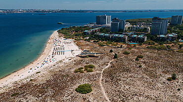 Tróia is a peninsula located in Grândola Municipality (parish of Carvalhal) , Portugal, next to the Sado River estuary. Tourism is the peninsula's main economic activity due to its long beaches facing the Atlantic