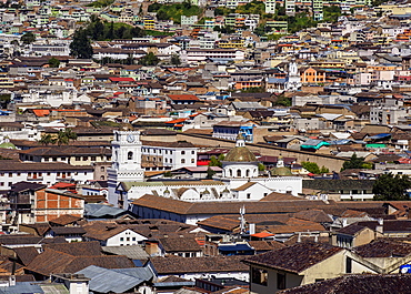 Old Town, elevated view, Quito, Pichincha Province, Ecuador, South America