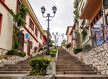 Stairway up the Santa Ana Hill, Las Penas Neighbourhood, Guayaquil, Guayas Province, Ecuador, South America