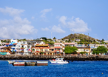 Boats in Puerto Baquerizo Moreno, San Cristobal (Chatham) Island, Galapagos, UNESCO World Heritage Site, Ecuador, South America